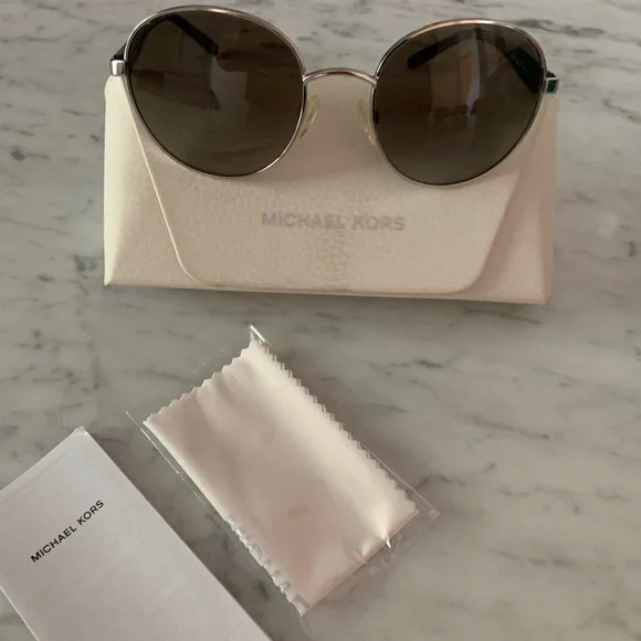 Michael Kors Sunglasses. Round with silver Michael Kors MK1161 Monte Carlo XL (56 - 19) with Grey  main image 2